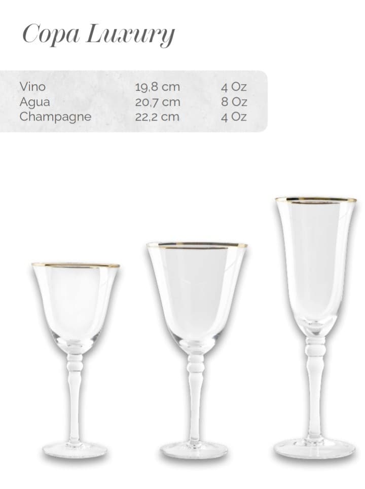 cristaleria premium para eventos en Bogotá - J&L Eventos Premium