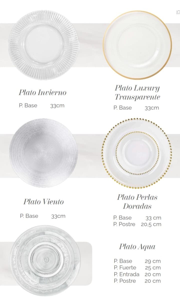 platos base para eventos en Bogotá - J&L Eventos Premium